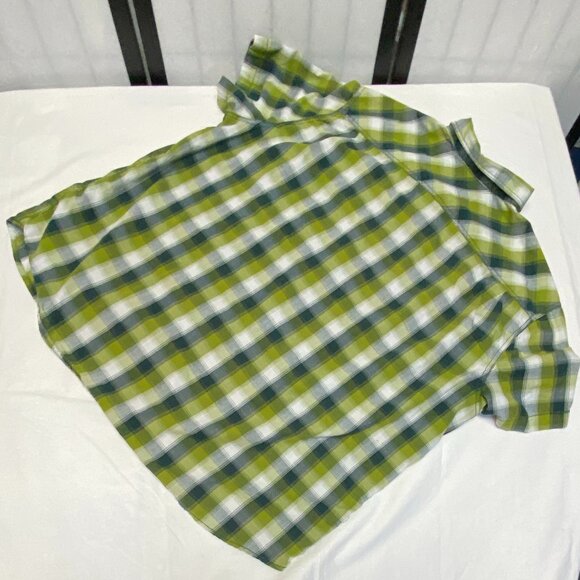 Mossy Oak Short Sleeve Button Up Collared Casual Shirt Green Plaid XXL - Picture 9 of 11